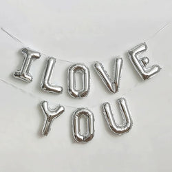 "I LOVE YOU" Silver Balloon