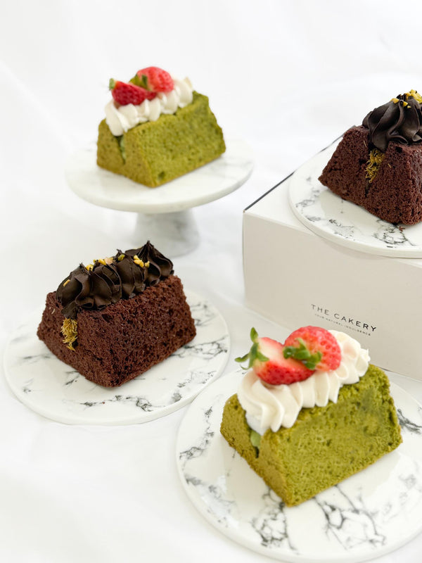 Matcha Strawberry Mochi Cotton Sliced Cake