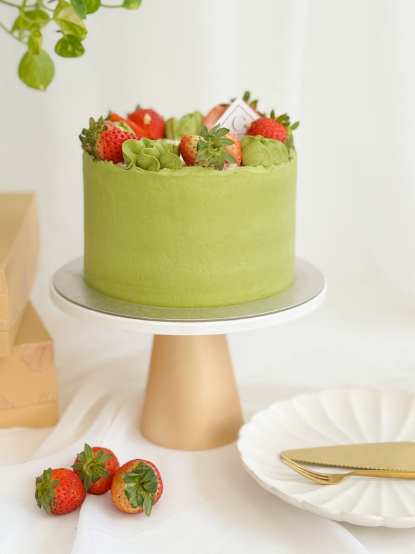 Matcha Strawberry Mochi Cotton Cake