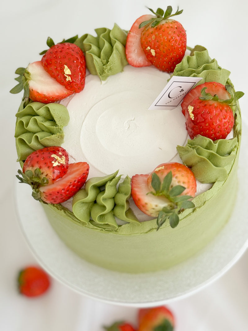 Matcha Strawberry Mochi Cotton Cake