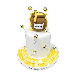 12 edible BEES & HUNNY POTS cake CUPCAKE topper DECORATION honey POOH  garden